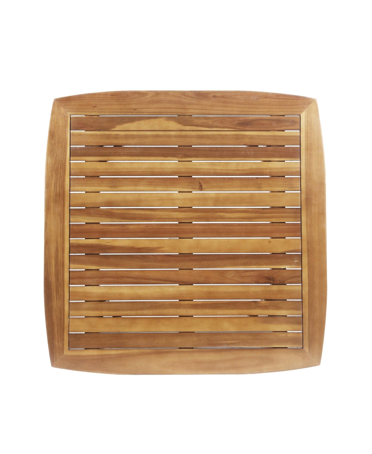 Mondawe Outdoor Square Acacia Wood Patio End Table Side with Tapered Legs, Mid-Century for 2–4 People, Beige