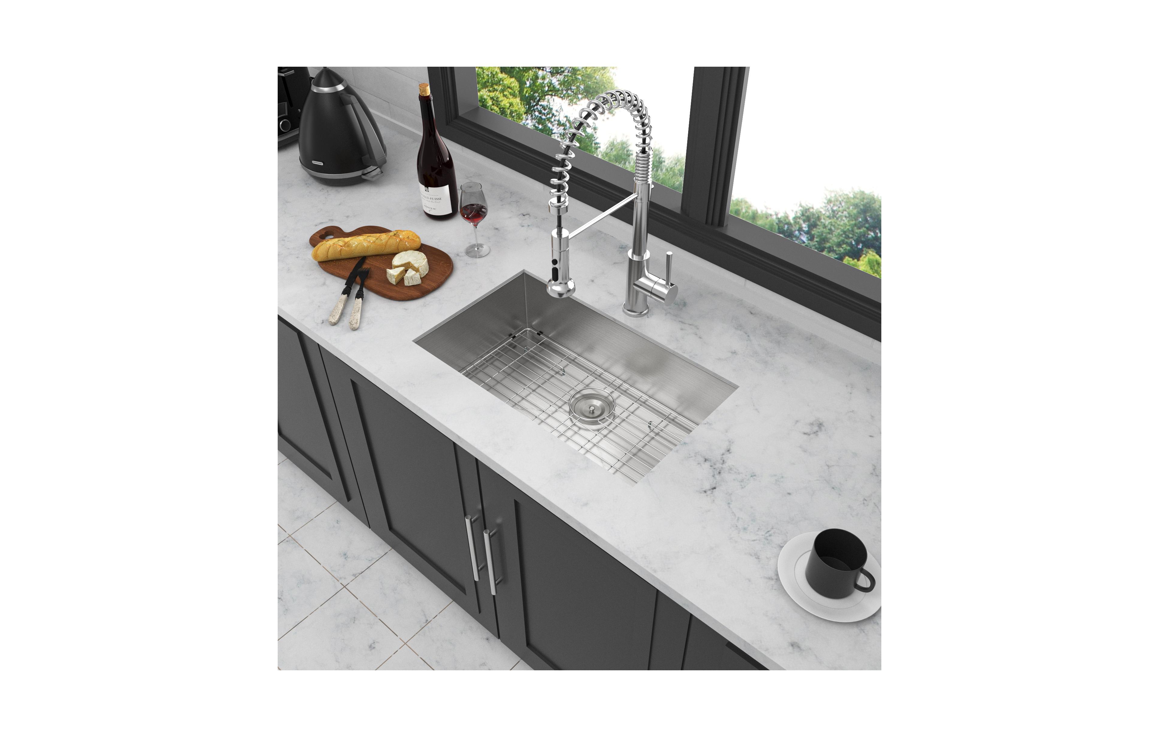flynama 30x18x9inch Undermount Kitchen Sink Stainless Steel Single Bowl 16 Gauge Deep Basin