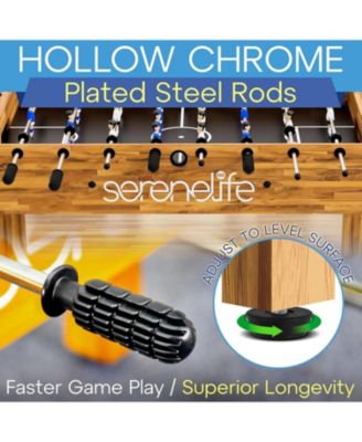 48” Competition Foosball Table – Height Adjustable Arcade Soccer Game with Cup Holders & 2 Balls for Home, Game Room