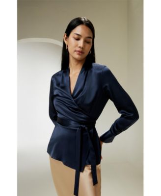 Women's Silk Wrap Blouse