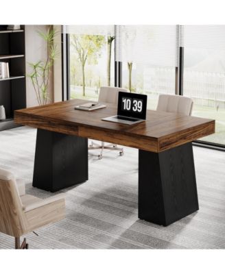 55" Executive Wooden Desk with Double Pedestal