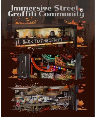 3D Puzzle, Electric Marble Run Model Kits, Parallel World Hip-hop Street, Desk Decoration, Building Sets for Adults Boys Girls Birthday Gifts