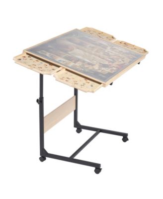 1500-Piece Puzzle Table with Legs 34"x25" Adjustable Height with Drawers