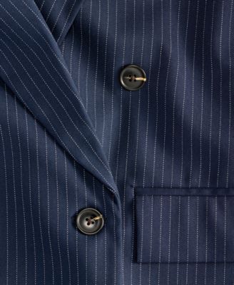 Women's Double-Breasted Pinstripe Blazer