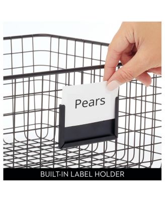 Metal Pantry Basket with Label Plate - Set of 2 - Matte Black