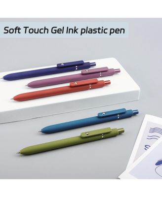 5Pcs Gel Pens, 0.5mm Black Ink Pens with Smooth Writing, Quick Dry Aesthetic Pens for Journaling and Note Taking (Retro)