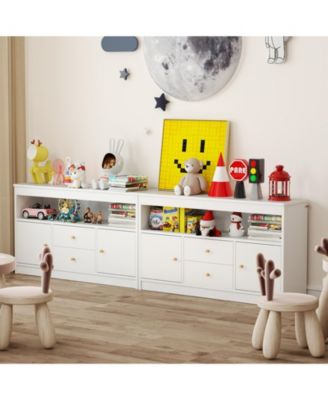 Kids Toy Storage Organizer with Open Shelf and 2 Drawers for Playroom