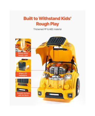 Engine Toy, 60 Pieces, Kids Mechanic Car Repair Set with Removable Parts, Lights and Sounds, Steering Wheel and Horn