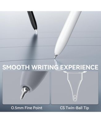 6 Pcs Gel Pens, 0.5mm Black Ink Pens with Smooth Writing, Quick Dry Aesthetic Pens for Journaling and Note Taking (Black/Gray/White)