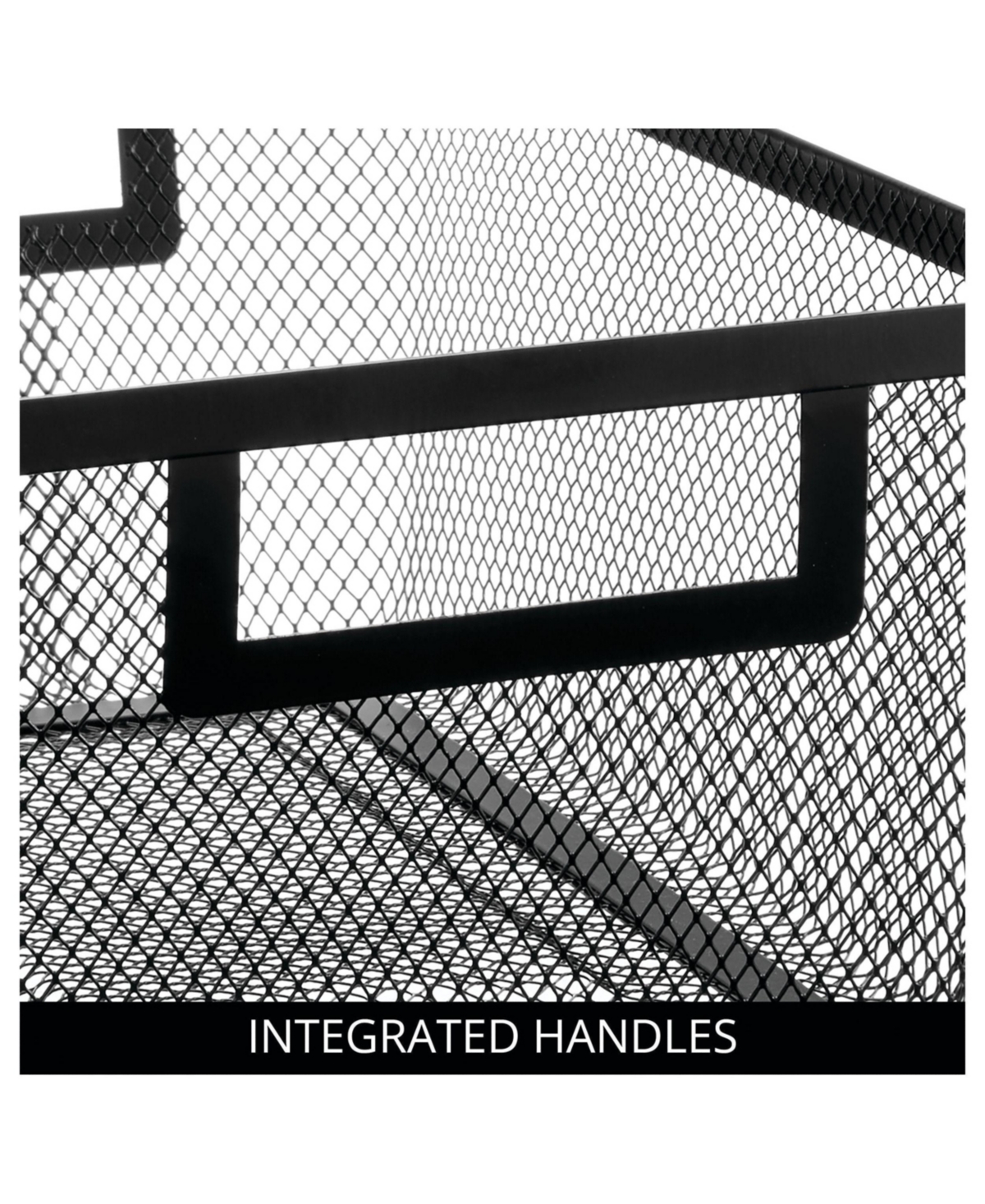 mDesign Metal Mesh Pantry Basket with Handles - Set of