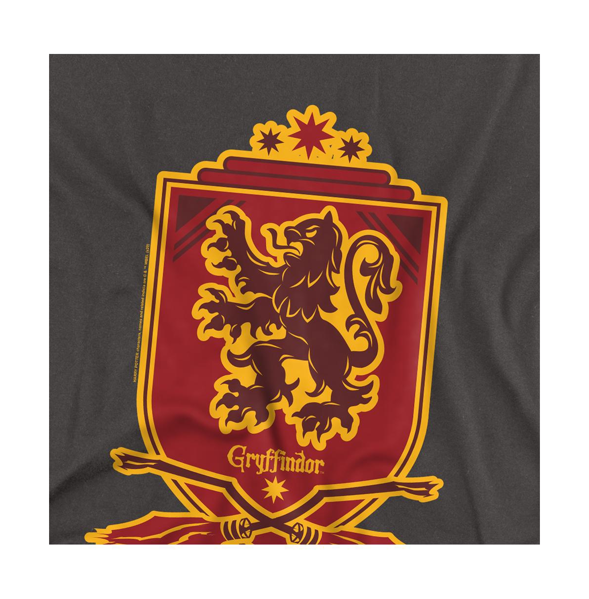 Harry Potter Men's Gryffindor Broomstick Badger Logo T Shirt