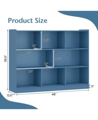 Contemporary 3-Tier Open Cube Bookcase with 8 Compartments