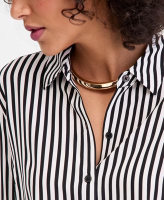 Women's Printed Gathered-Hem Shirt