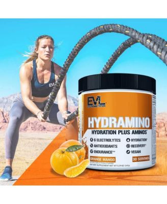 HYDRAMINO Complete Hydration Multiplier |Vitamin C & B, Fluid Boosting Aminos, Coconut Water, Endurance, Recovery, Orange Mango