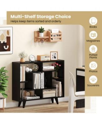 Geometric Bookcase with Anti-Tipping Kit and Storage Shelving