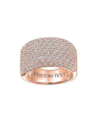 Micro Pave CZ Cubic Zirconia Wide 1/2 Eternity Band Ring Rose Gold Vermeil
