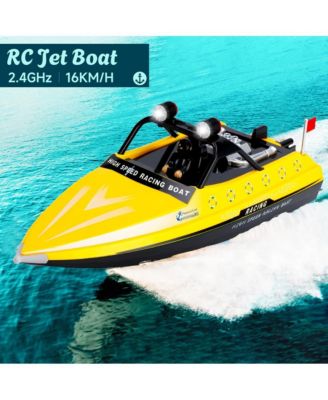 2.4GHz RC Jet Speedboat, 10 mph High-Speed Racing Boat with Safe Enclosed Propeller