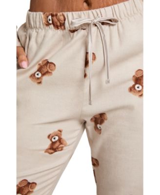 Hunkemoller Women's Pant Flannel Straight Bear