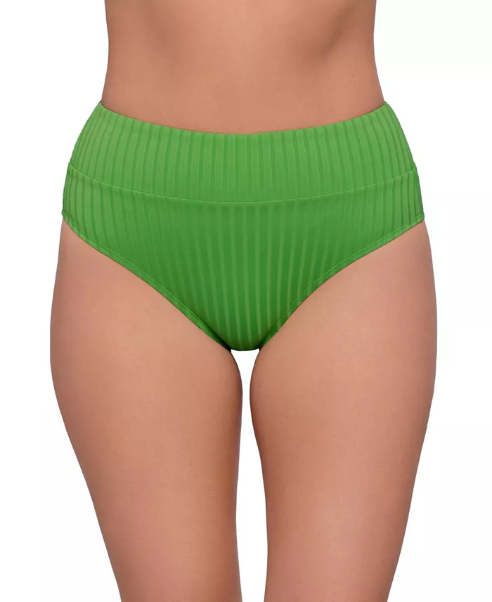 Women's S3 Smoothing Ribbed Banded High-Waist Swimsuit Bikini Bottoms - thumbnail 10