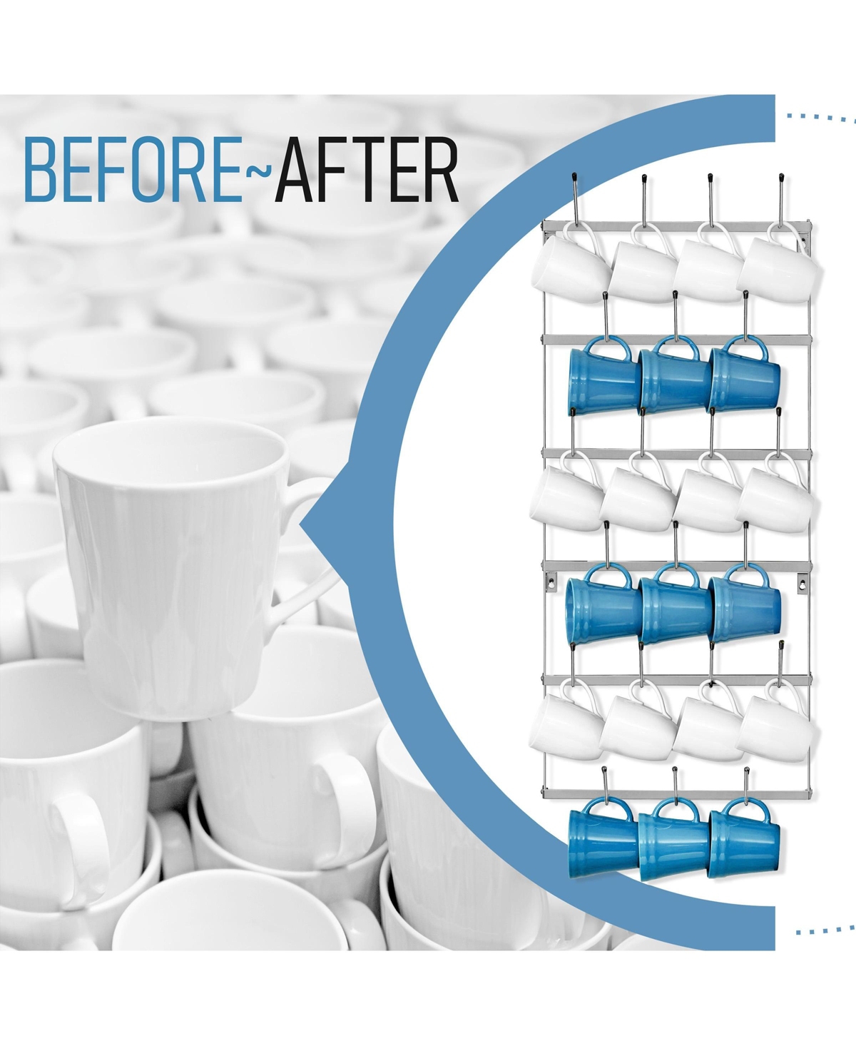 Sorbus Small 6-Tier Metal Mug Rack Organizer - for Home, Kitchen & Bar, Coffee Station (Holds 21)