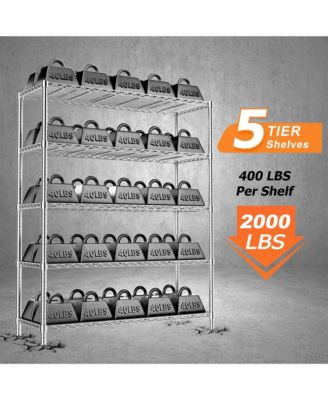 5-Tier 48 in W x 72 in H x 20 in D Height Adjustable Garage Wire Shelving Unit
