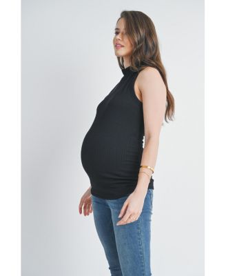 Maternity Sleeveless Mock Neck Tank Top