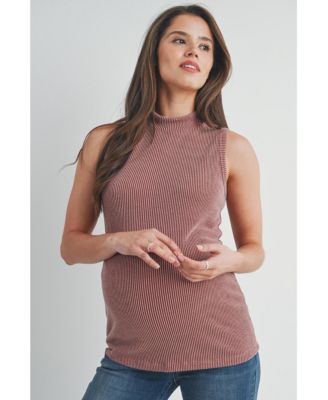 Maternity Sleeveless Mock Neck Tank Top