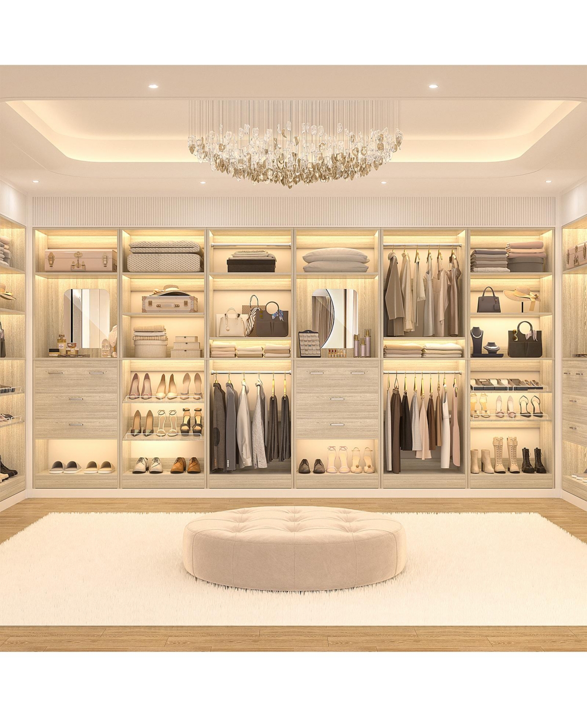 Aheaplus Closet System with 2 Hanging Rods