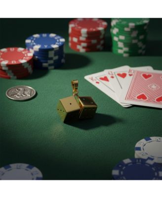 14K Yellow Gold Lady Lucky Gamblers Dice Pendant Charm