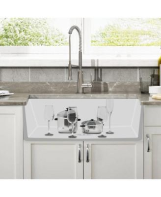 36x20inch Fireclay Farmhouse Kitchen Sink Reversible Grid Strainer 10 Inch Deep