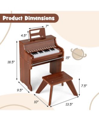25 Keys Kids Piano Keyboard with Stool Mini with Adjustable Speed and Volume