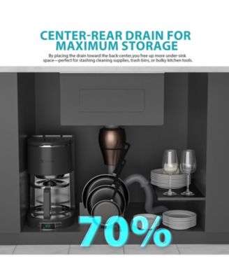 33x22x10inch Drop In Kitchen Sink with Pull Out Faucet Soap Dispenser Stainless Steel Single Bowl 16 Gauge