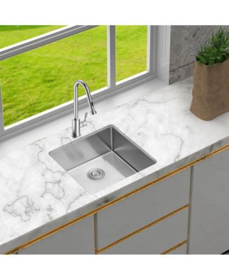 23" x 18" x 10" Undermount Single Bowl Kitchen Sink, Stainless Steel, 16-Gauge Deep Basin