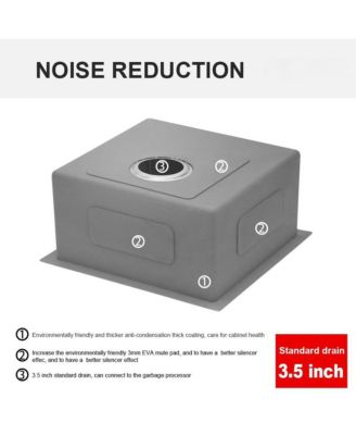 23x18x9inch Undermount Kitchen Sink Single Bowl Stainless Steel 16 Gauge Deep Basin