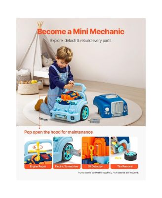 Kids Engine Toy with 60 Pieces and Removable Car Repair Parts