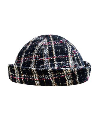 The Olive Sailor Hat in Black Tweed