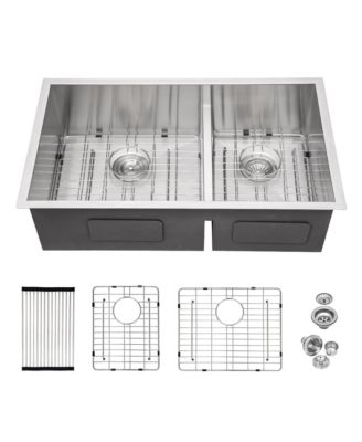 30x19x10inch Undermount Double Bowl Kitchen Sink Stainless Steel 16 Gauge 60 and 40