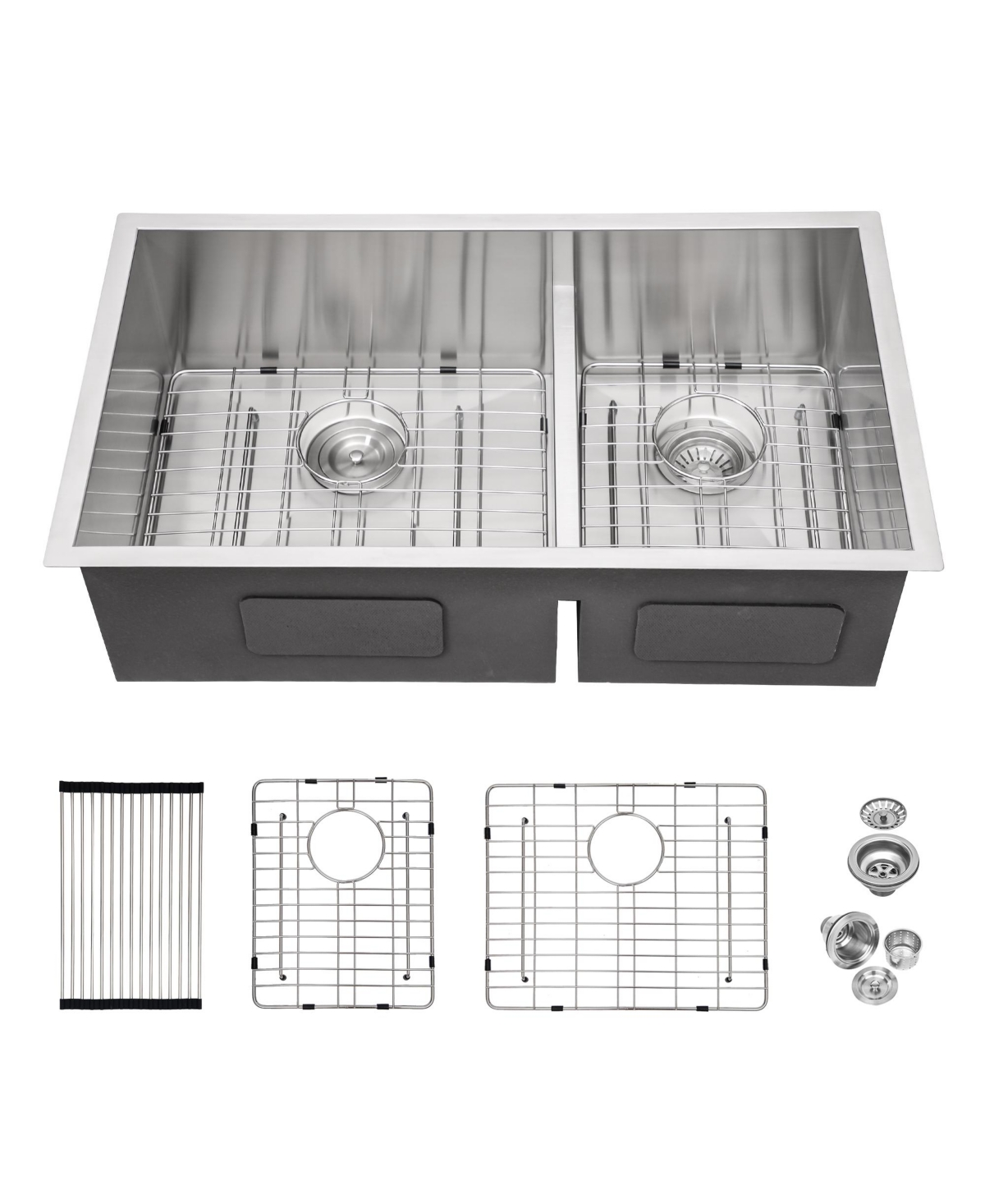 flynama 30x19x10inch Undermount Double Bowl Kitchen Sink Stainless Steel 16 Gauge 60 and 40