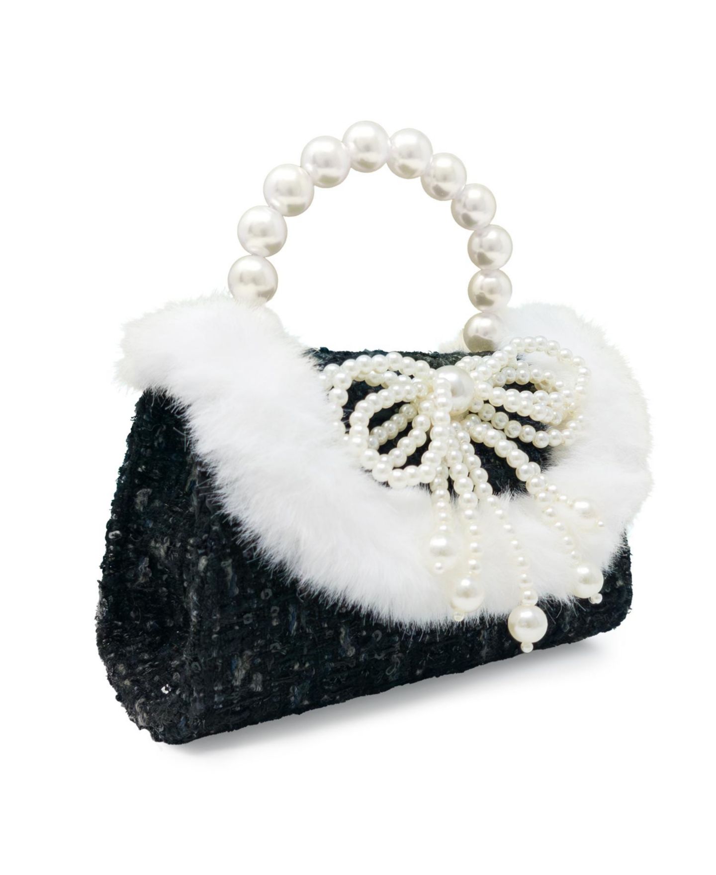 Сумка Puttisu Pearl Ribbon Handbag для девочек, цвет: Чёрный — фото 3
