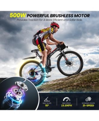 26" Foldable Electric Bike - 750W Motor, 48V 7.8Ah Battery, 21-Speed Shimano, UL2849 Certified