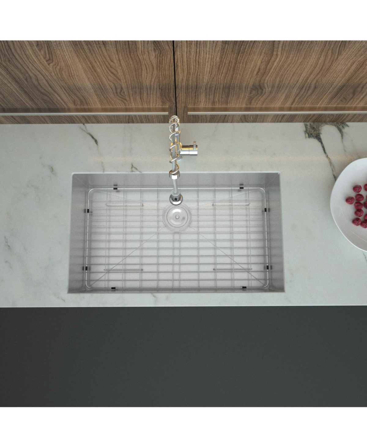 flynama 32x19x9inch Undermount Kitchen Sink Single Bowl Stainless Steel 16 Gauge Deep Basin