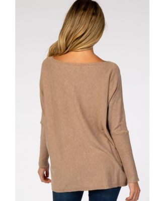 Maternity Soft Knit Boatneck Dolman Sleeve Sweater