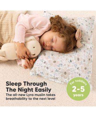 Toddler 1-Pack Lyra Muslin Pillow with Pillowcase 13x18, Organic Cotton Muslin Pillow for Boys, Girls, Sleeping, Travel