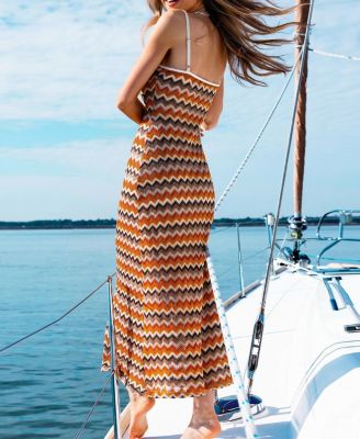 Women's Neon Moon Striped Maxi Beach Dress