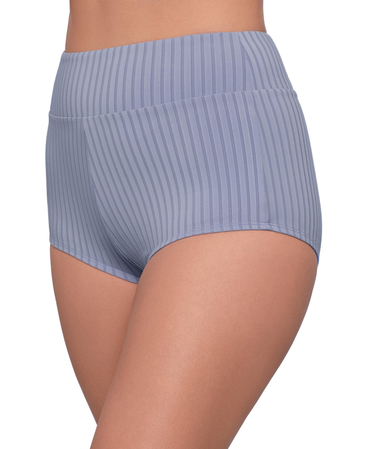 S3 Apparel Women's Smoothing Ribbed Ultra High-Waist Swim Shorts - Scarlet Red