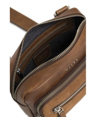 Bright Leather Crossbody Bag with Suede Detail