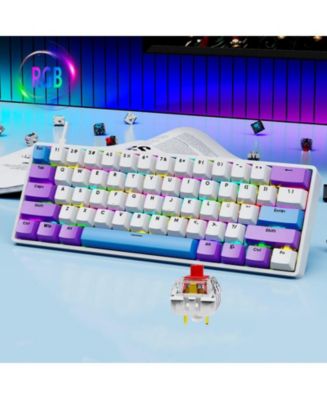 RISOKEYS 61-Key RGB Mechanical Keyboard (Red Switch)-Hot-Swappable PBT ...