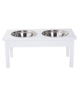 23 in. Wide Dog Bowls Elevated Feeding Station in White