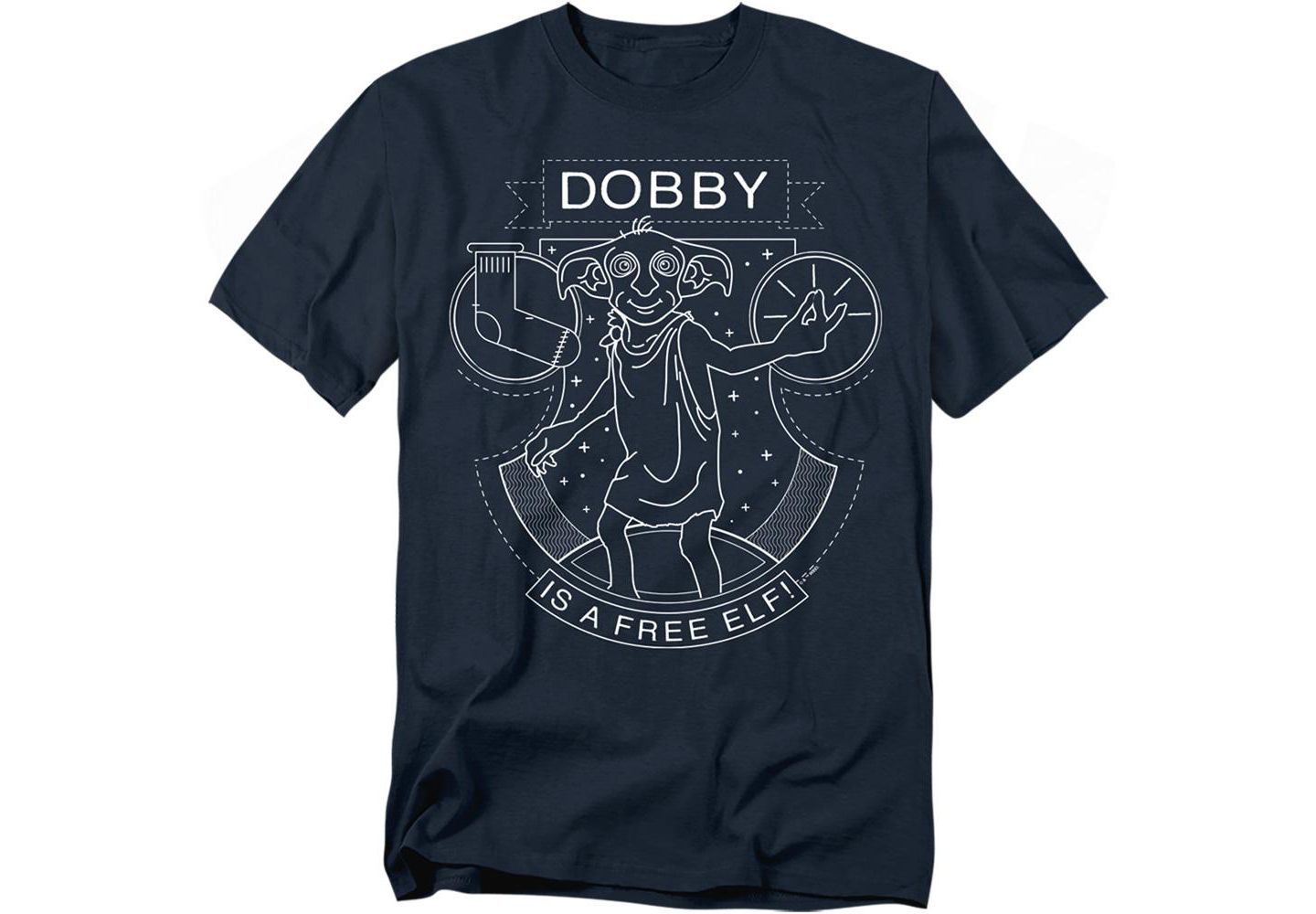 Мужская футболка Harry Potter Dobby The Free Elf, цвет: Тёмно-синий — фото 1