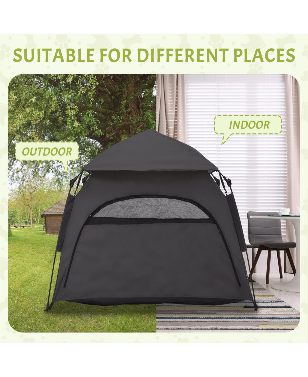 Aostirmotor Tent with Carry Bag, for Beach in Dark Gray
